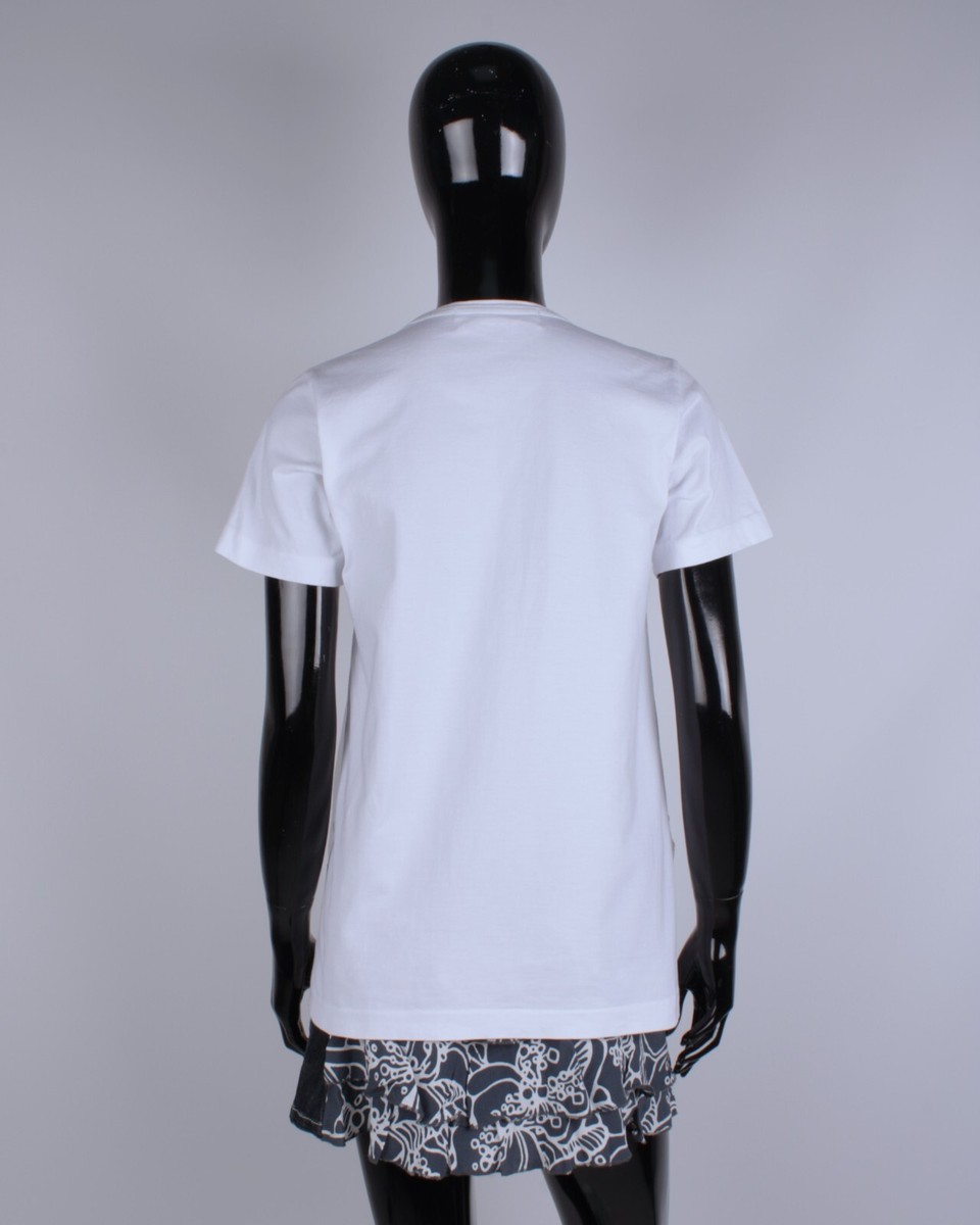 Womens Y2K CDG Comme des Garcons Girl Ruffle White Short Sleeve T