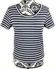 American Rag Cie Egret Womens At The Shore Striped Tee Size XL New