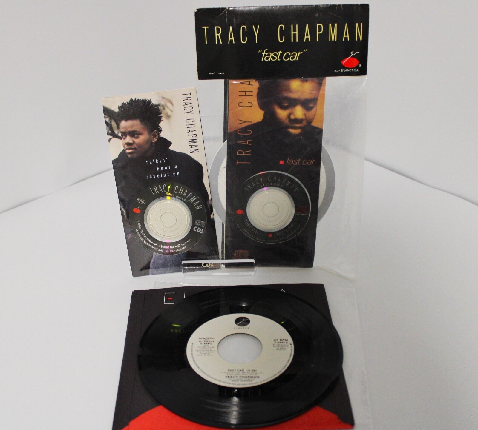 Tracy Chapman 45 Fast Car PROMO+2 single CDs Fast Car &Talkin About a Revolution