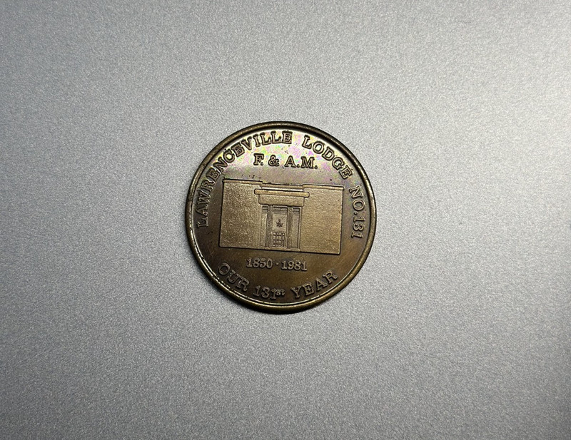 1981 Lawrenceville Georgia Lodge No. 131 Uncirculated Freemason Coin Token