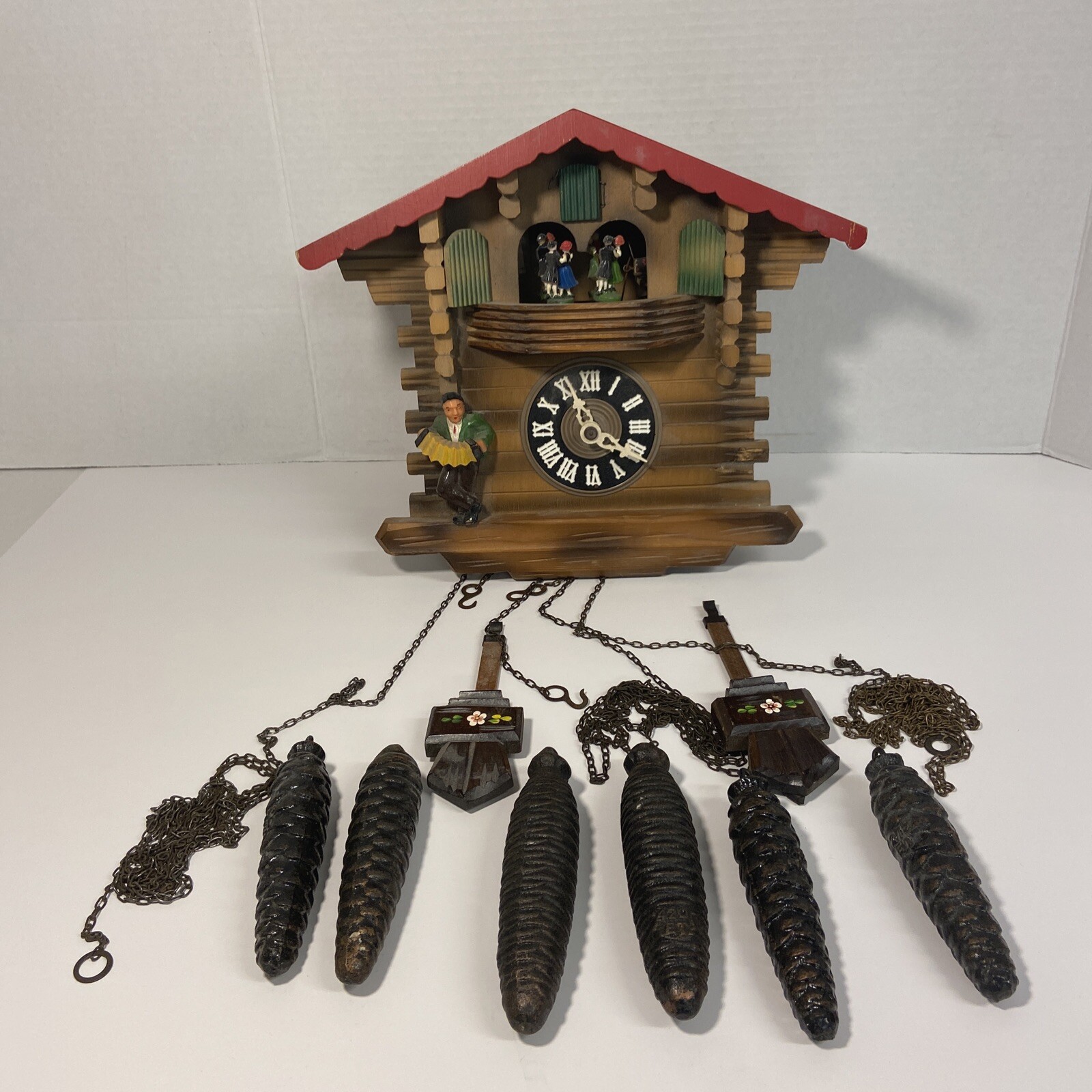 donauwellen walzer weinerburger walzer 3714-16 wooden antique cuckoo clock works