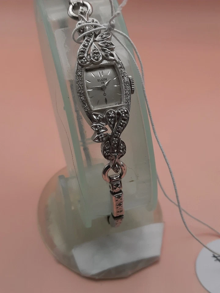 Reloj Pulsera Elgin Mujer Oro Blanco 14K Y Diamantes Foto 2 de 4
