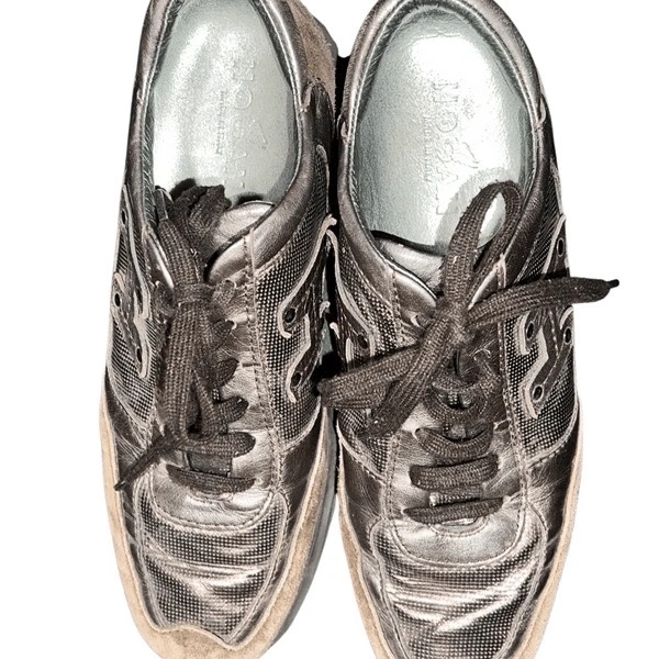 Hogan Brown Suede Metallic Sneakers Size 37.5 Made in Italy - Image 3 of 4