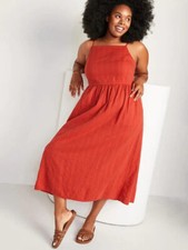 Old Navy Women's Sleeveless High Neck Cami Midi Solid Dress 2X NEW W TAG
