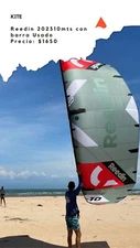 kitesurfing reedin supermodel htf 2023 10 mt with bar dreamstickx, demo kite 