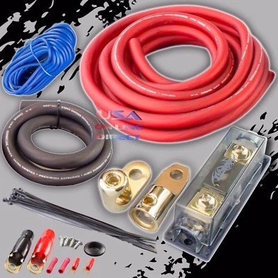 XSCORPION 0 GAUGE AWG 100% OFC COPPER POWER AMP KIT AMPLIFIER WIRING INSTALL 4000 WATTS US