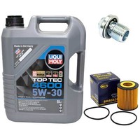MotoröL Set 5W-30 5 Liter + ÖLfilter + ÖLablassschraube FüR Opel Vectra Saab 9-5