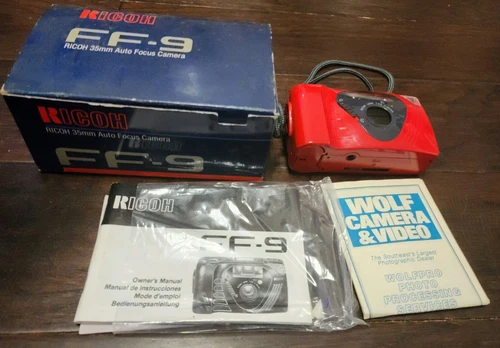 Vintage Ricoh FF-9 Red 35mm Auto Focus Camera
