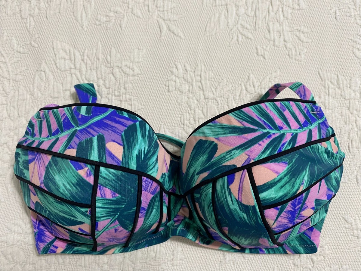 Shade Shore Womens Swimsuit Bikini Top Size 34DD Bra Multicolor NWT#2079