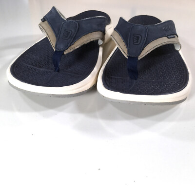 Skuze Stingray Flip Flop Sandals Mens Size 13 Navy Blue Gray  display picture 2