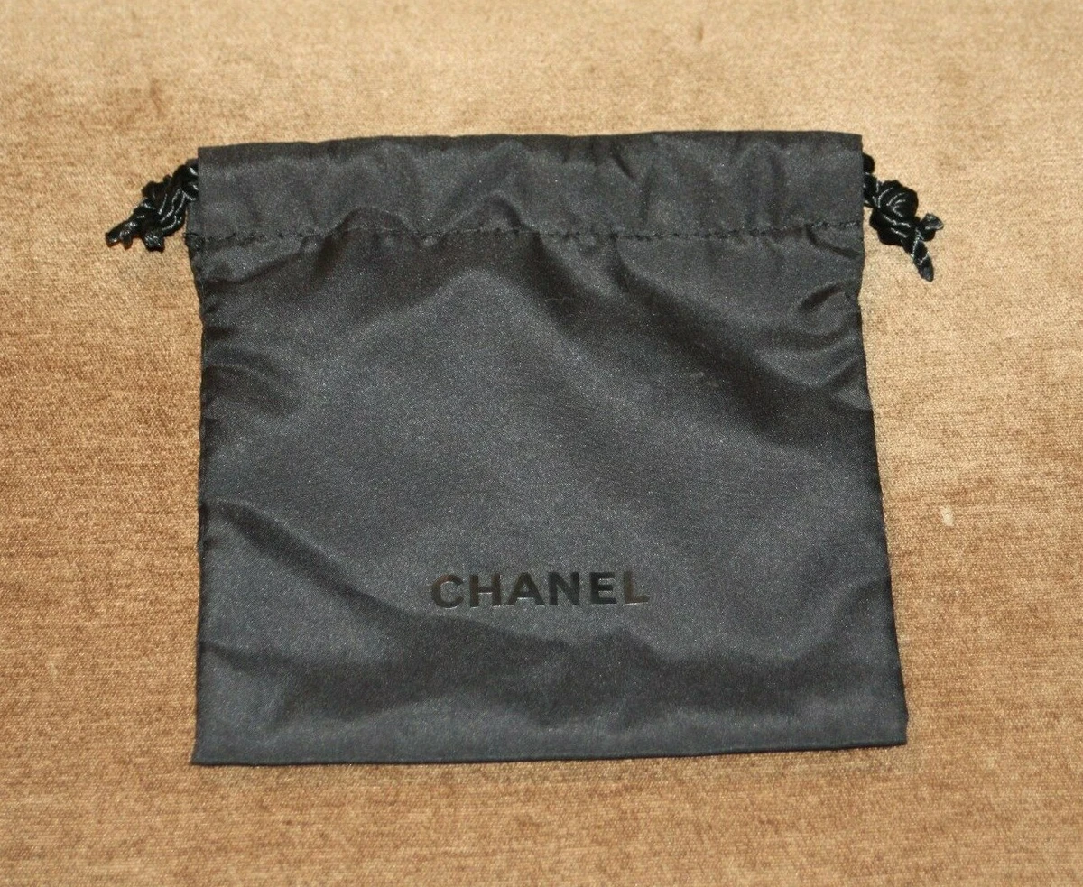 black chanel logo gift bag