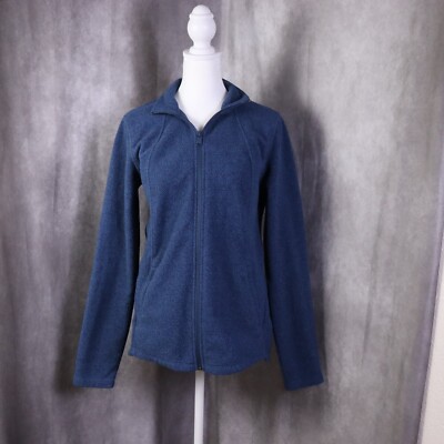 Athleta Stroll Fleece Jacket Womens Small Blue Full Zip Outdoors Warm Preppy