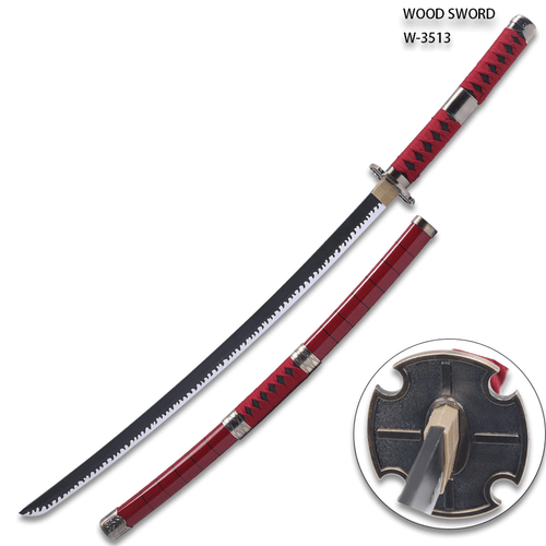 One Piece Anime Cosplay Replica Zoro Wado Ichimonji Wood Sword - Picture 2 of 2