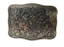 Western Flower Swirl Belt Buckle