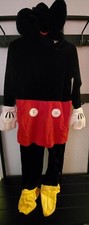 Disney Store Mickey Mouse Costume Plush Bodysuit Sz Medium 8 10 w/gloves  shoes