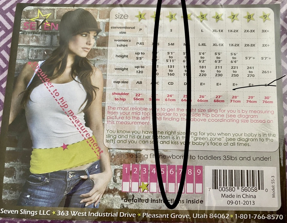 Portabebés Slings Koi NUEVO Seven Everyday Talla 3 Pequeño NUEVO Foto 3 de 4