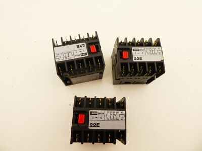 3 Stück Hilfsschütz AEG SH04 / Spule: 230 V AC / 2 Sch. / 2 Öff. (22-6-10-18)
