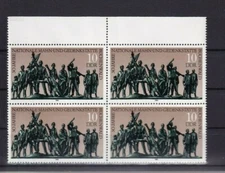 DDR MNH ** 3197 SC 2702 Memorial Weimar upper margin block of 4