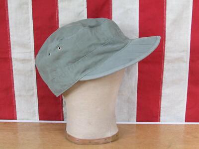 Vintage WWII US Army M43 Cotton OD Field Cap Visor M-1943 Hat 1st Pattern  57