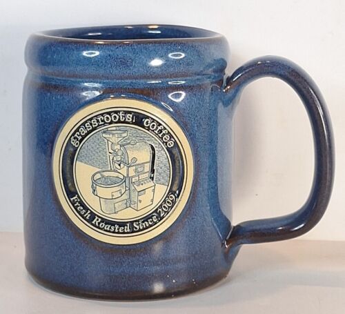 Deneen Pottery Denim Glazed Camper Grassroots Coffee Hand Thrown 14 oz Mug 2020 - Picture 1 of 7