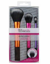 Image of 3 PACK Real Techniques Duo Fiber Collection Makeup Brush Set Ladies UK SELLER