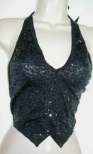 Sequin Halter Tie-on dance Costume VEST top tieback 4 Colors Ad/Child
