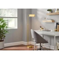 Hampton Bay Wesleigh 59 in. Adjustable CCT Aged Brass Floor Lamp New