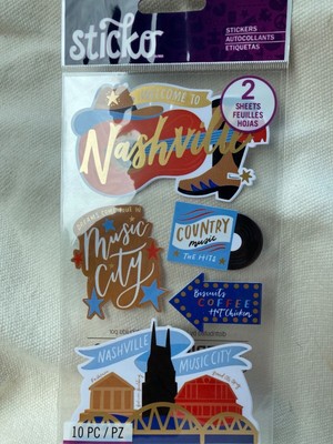 Sticko-Aufkleber Nashville – 10 Stück Bastelset Für Scrapbooking, Karten Und Deko