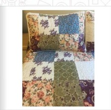 Patchwork Quilt Cottagecore Bedspread Comforter Queen Pillow Shams Floral