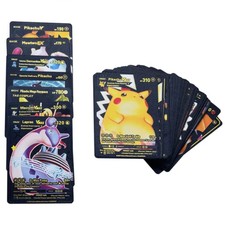 FowWelt Premium Black Foil Pokémon Card Game Set – 55 Rare Unofficial VMAX GX VSTAR Cards | Shiny Battle Trading Cards For Kids & Collectors | Gift Pack - Black - Foto 3