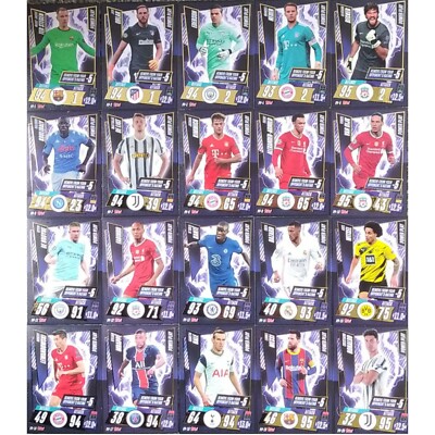MATCH ATTAX 2020/21 CHAMPIONS LEAGUE POWER PLAY CARDS FULL SET OF 20 CARDS