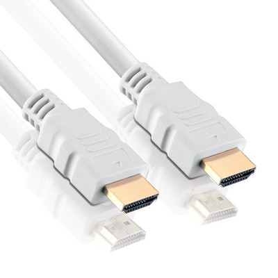 15m HDMI KABEL 4K ULTRA HD 3D HIGHSPEED MIT ETHERNET ARC VERGOLDET weiß