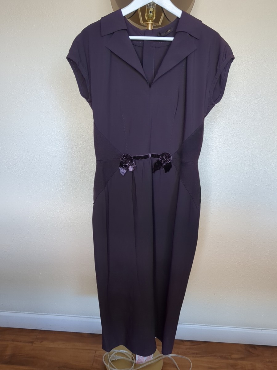 louis vuitton purple dress Authentic Louis Vuitton Violet Purple Wool Mid Length Dress