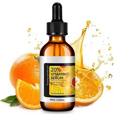 2 FL OZ PURE 20 Vitamin C Hyaluronic Acid VE JOJOBA OIL Anti-Wrinkle SERUM