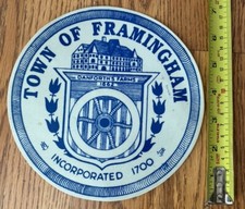 Framingham Police Department Patrol Car Door Decal OBSOLETE Early 1990s