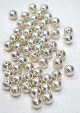 Beads Bright Silver Round Beads 16mm