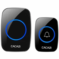 Wireless Door Bell Battery Operated Doorbell Remote Button + Plug in Receiver