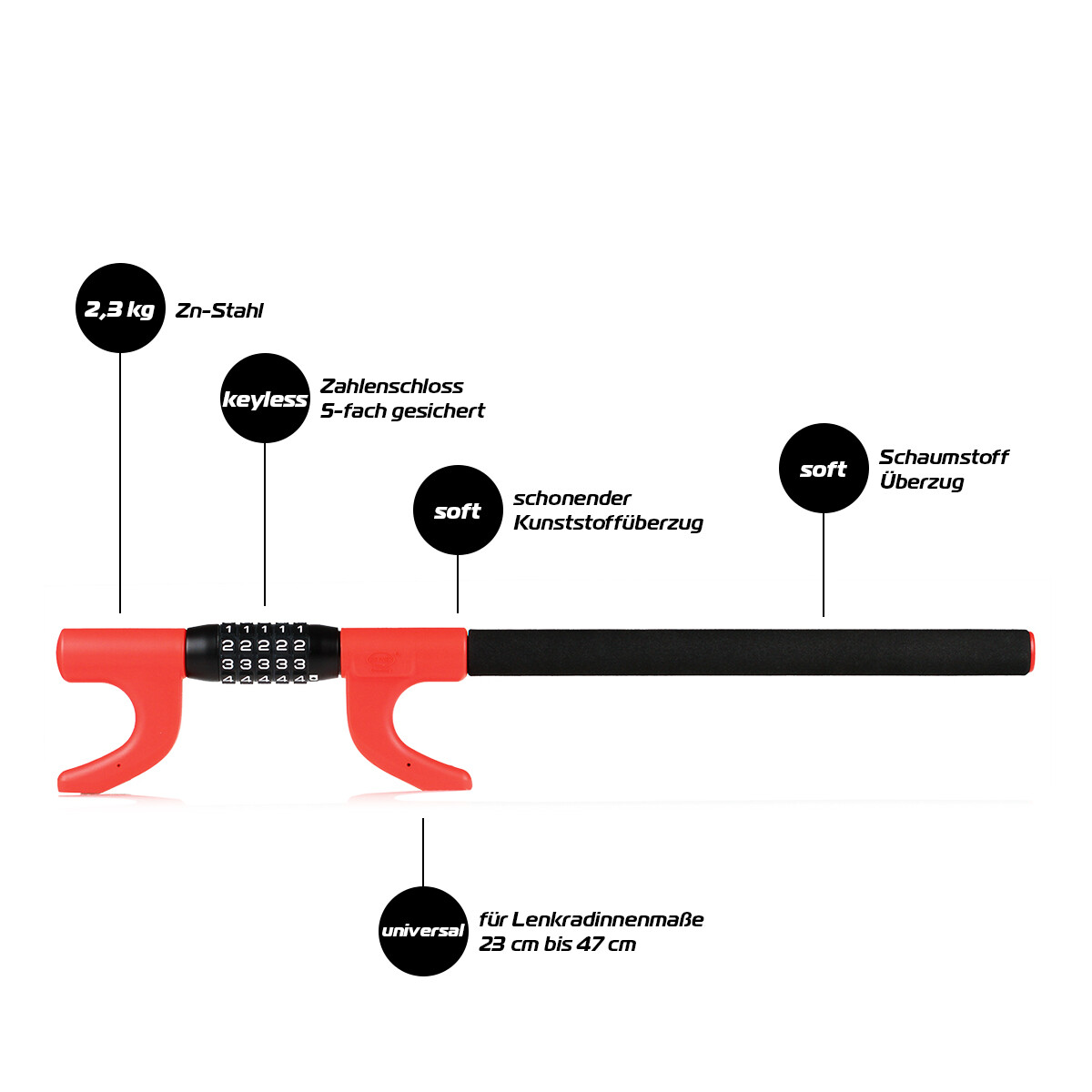 Heyner Car WheelBlock Pro Premium Steering Wheel Lock With Number Lock