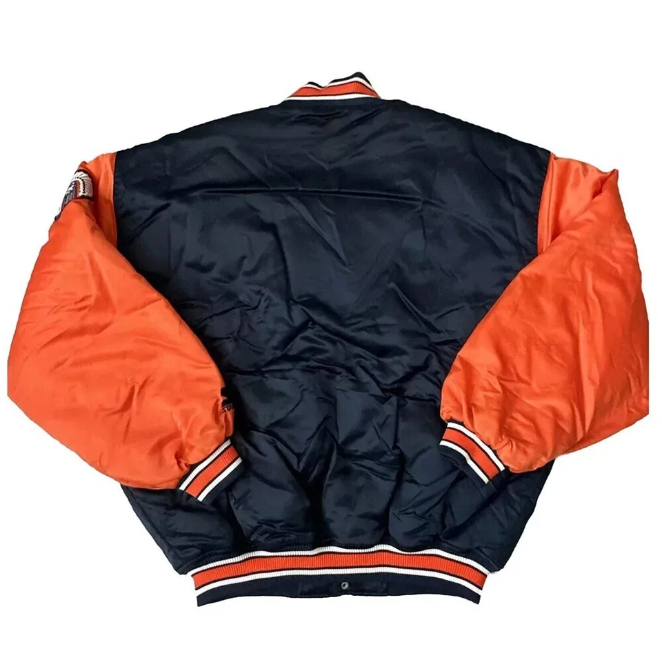 Vintage 90s Illinois Fighting Illini Satin Varsity Bomber Letterman Jacket - Image 2 of 4