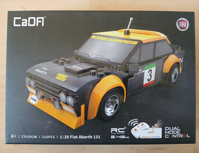 CaDA C51092W 1/20 Fiat Abarth 131 Rc Rallye Rennwagen, Klemmbaustein, RC Modell