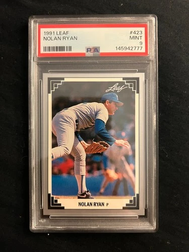 1991 Leaf #423 Nolan Ryan PSA 9 MINT - Texas Rangers HOF