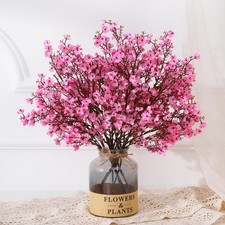 Pink Fake Flowers Artificial Flowers, 5 Pcs Real Touch Silk Flowers Faux Artific