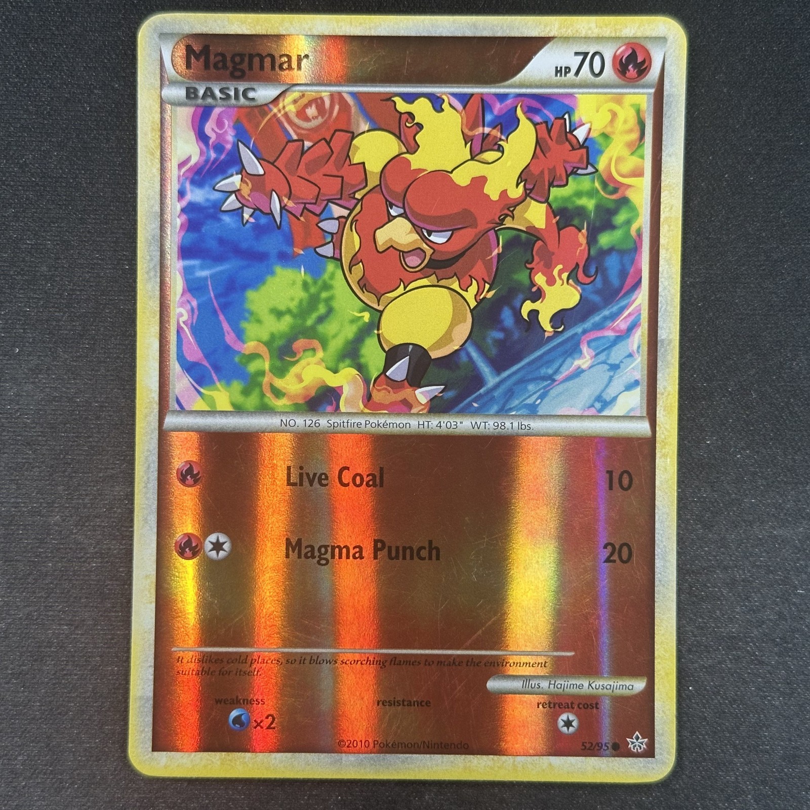 Magmar - 52/95 - Unleashed - Reverse Holo - Pokémon TCG 2010 Vintage