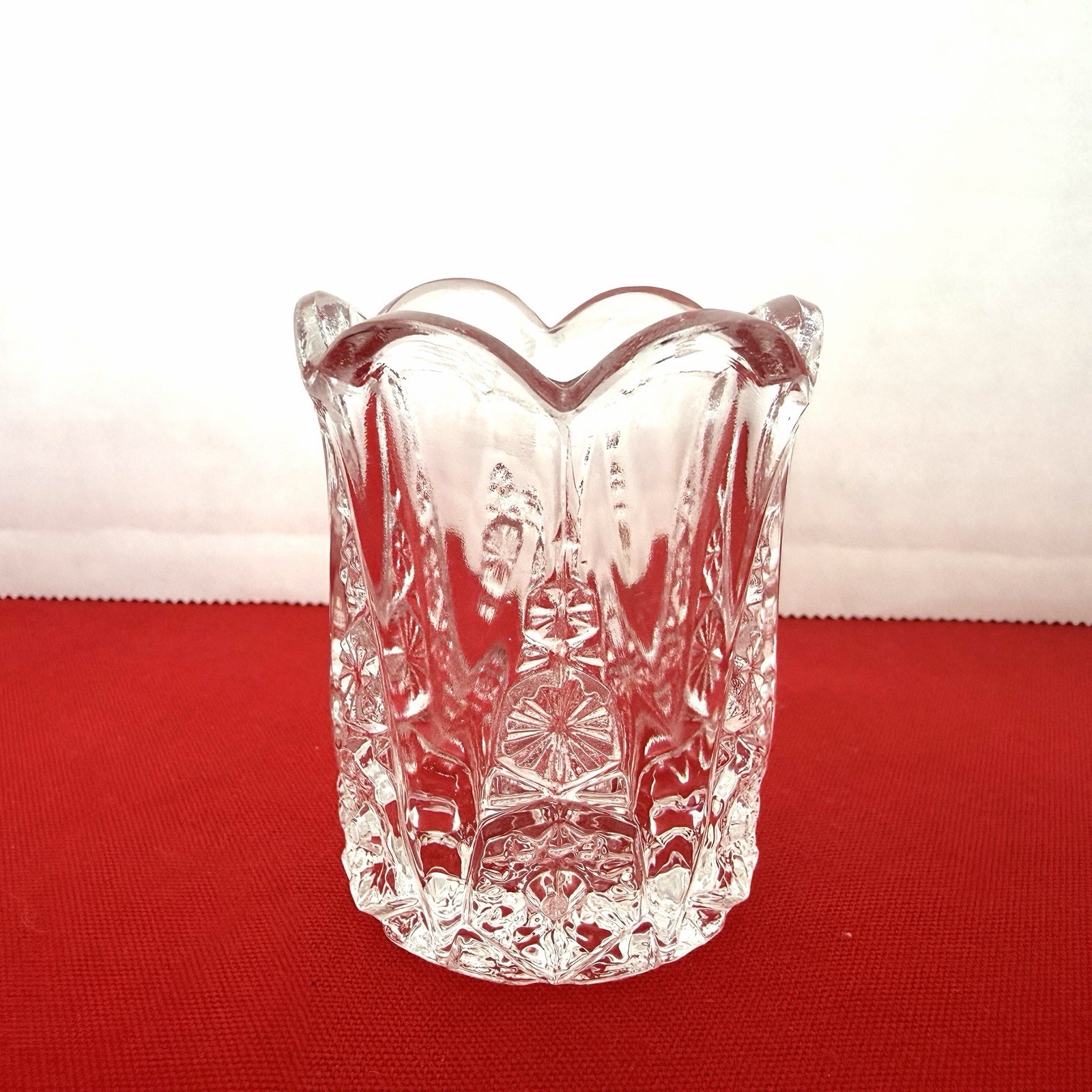 5196 Antique 1900s Indiana Dunkirk EAPG Pointed Gothic Design Glass Toothpick Hd
