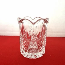 5196 Antique 1900s Indiana Dunkirk EAPG Pointed Gothic Design Glass Toothpick Hd
