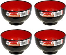 4-Pack Soup Bowls Japanese Plastic Bowl for Rice Noodle Poke Cereal Miso Soup Bo