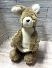 Kangaroo Stuffed Kangaroo Plush Brown White 1992 Vintage 6-14"