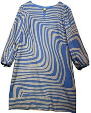 Tahari Arthur S. Levine Womens Elton Dress Size 8 Blue Gray Oahu Waves