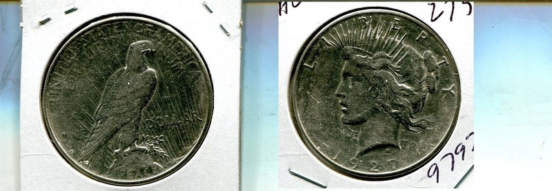 1927 S PEACE SILVER DOLLAR AU 9797T