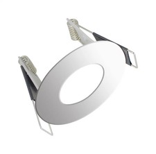 Image of Downlight Silver Evofire IP65 Fire Rated GU10 Round Chrome For 45mm Cut Outs